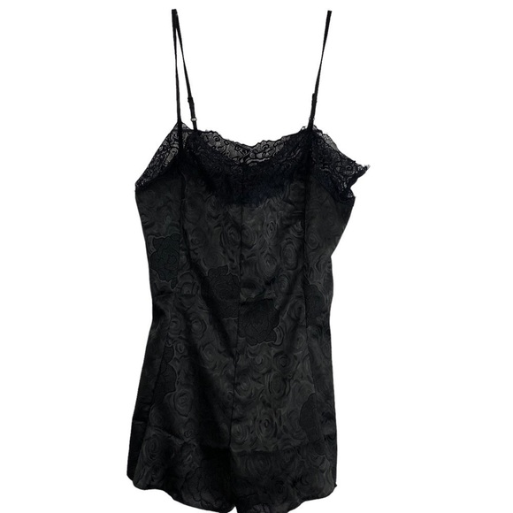 MINKPINK Pants - Minkpink NWT Black Satin Romper With Lace Detail Size Large